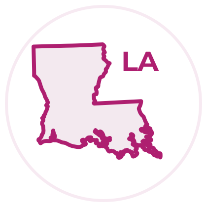 Outline image of the state of Louisiana