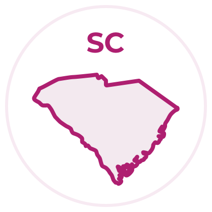 Outline image of the state of South Carolina