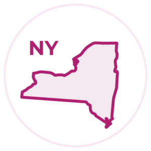 An outline image of the state of New York