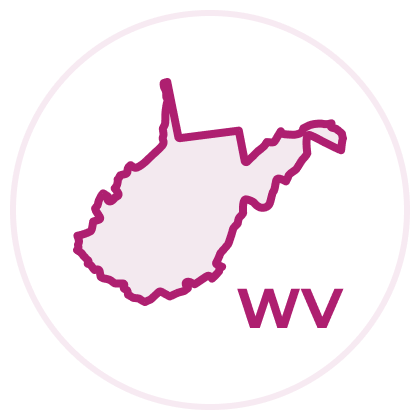 State outline of West Virginia