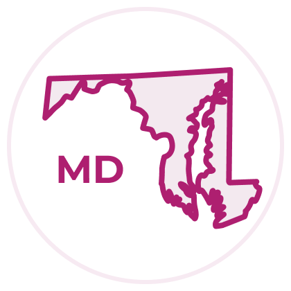 State outline image of the state of Maryland