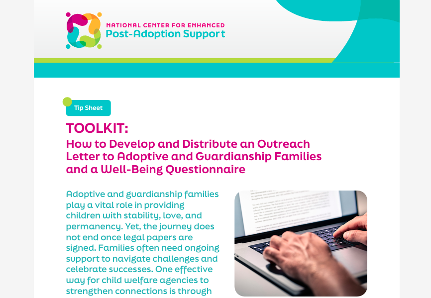 How to Develop and Distribute an Outreach Letter to Adoptive and Guardianship Families and a Well-Being Questionnaire