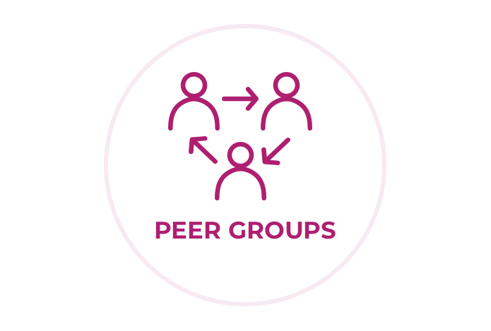 Icon image of peer group events.