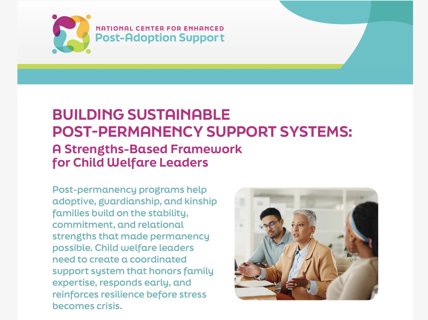 Building Sustainable Post-Permanency Support Systems: A Strengths-Based Framework for Child Welfare Leaders
