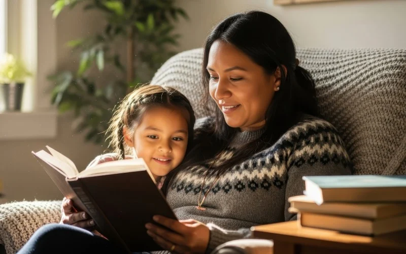 npac-tribal-benefits Mom reading to a daughter